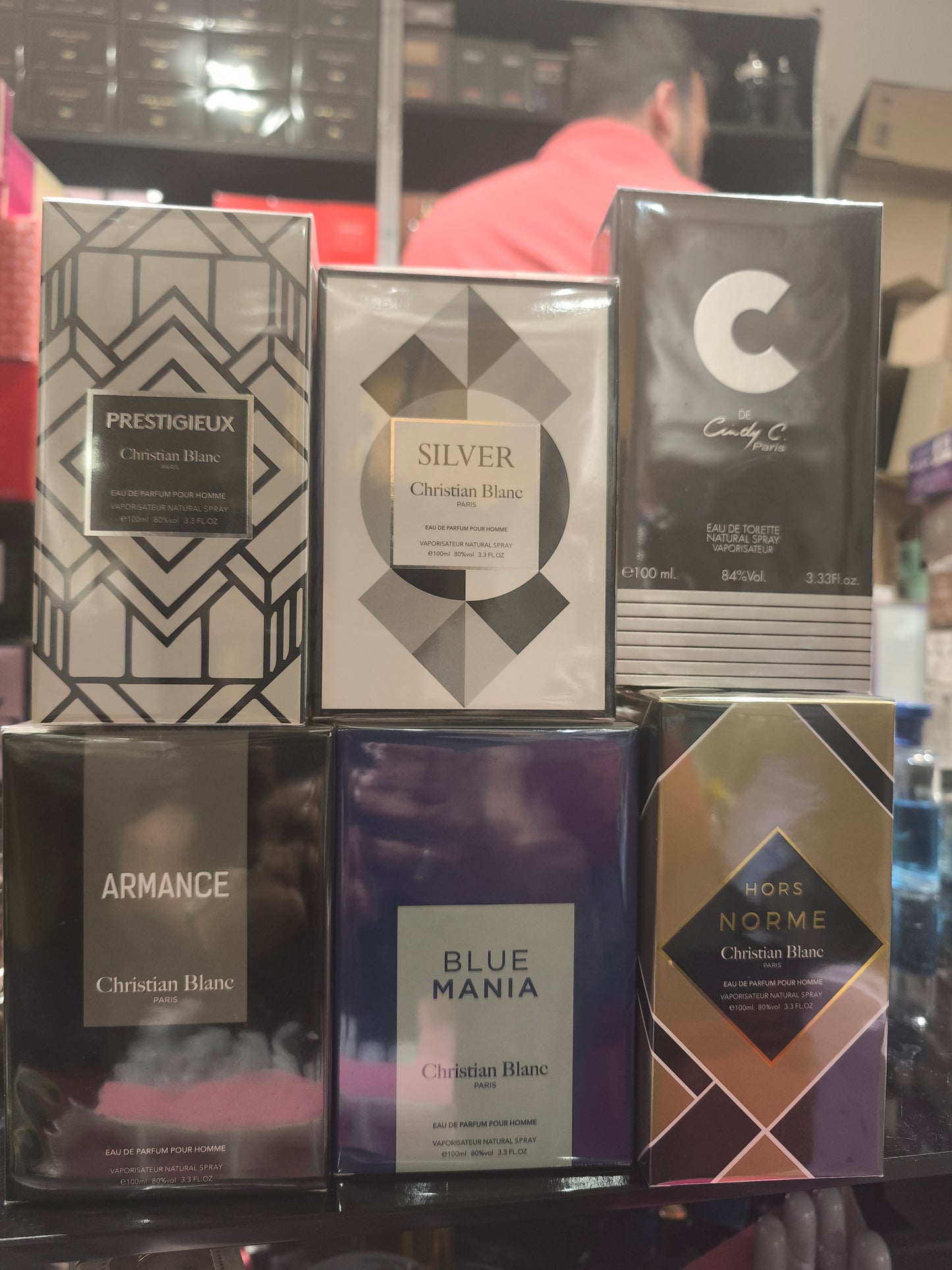 Lot de 6 parfums homme Christian blanc